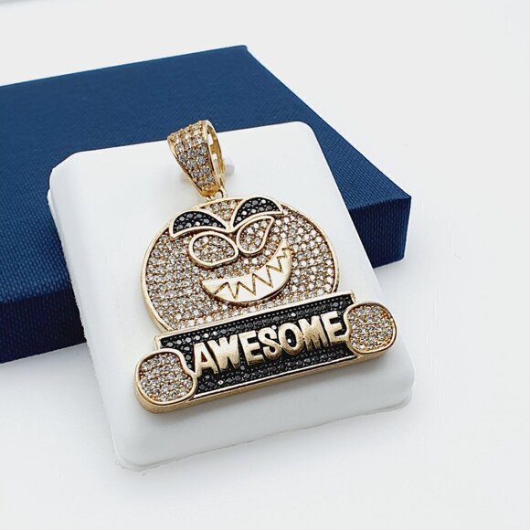 "14K Gold Plated Cubic Zircon Pendant, INUS1BR212 - Picture 5 of 11